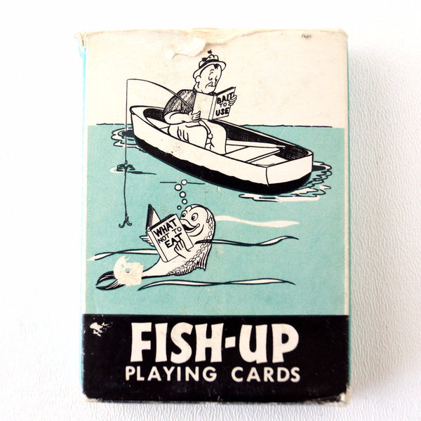 Vintage Fish-Up Playing Cards in Original Box (c.1950s) –