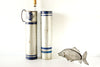 Vintage Jr. Ace Blue Stripe "Carry-Case" Complete Fishing Set, Silver and Blue (c.1950) - thirdshift