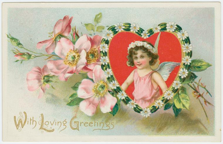Vintage Valentine's Day: A vintage Valentines day postcard 1910 Poster for  Sale by The Great Art