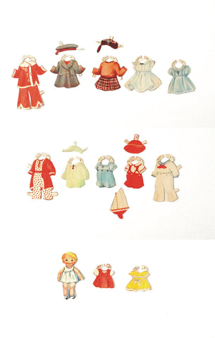 Vintage Paper Doll Set With Mother, Child, And Clothing (1940s 