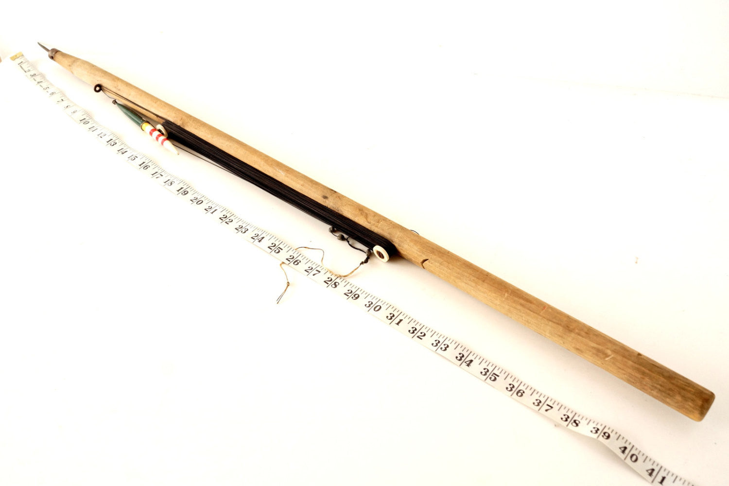 2 Vintage Ice Fishing Rod Pole Handmade Wood Fiberglass ? Jig