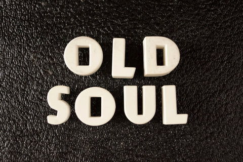 Vintage White Ceramic Push Pins "OLD SOUL" (c.1940s) - thirdshift