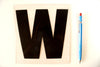 Vintage Industrial Marquee Sign Letter "W", Black on Clear Thick Acrylic, 7" tall (c.1970s) - thirdshift