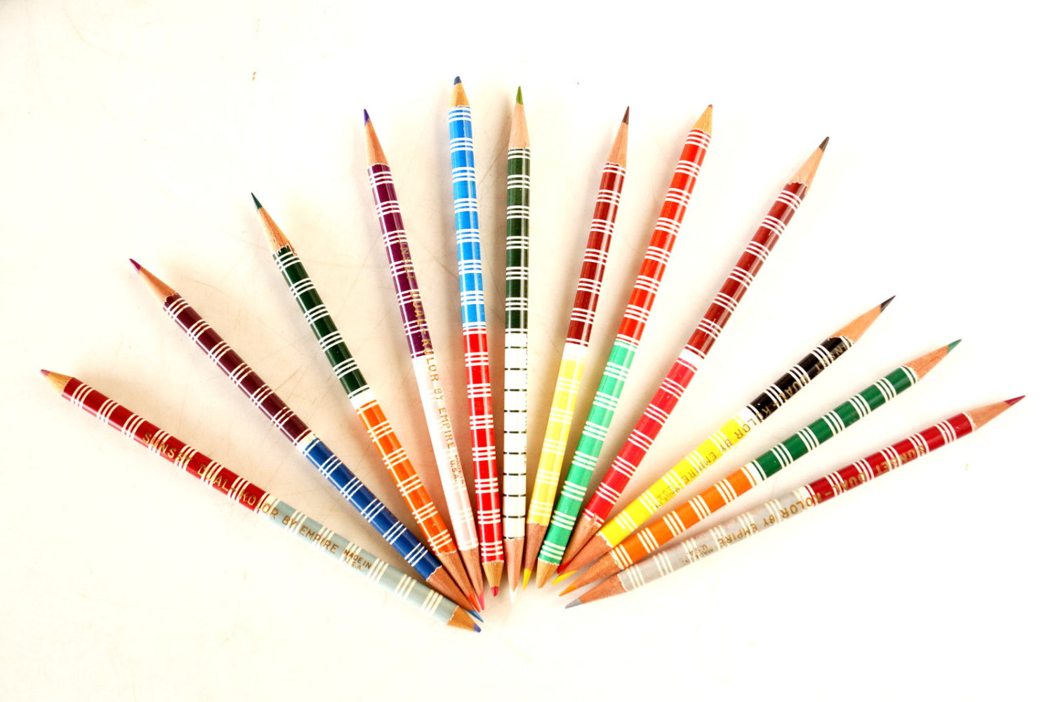 Vintage Empire Set of 12 Wax Pencil Crayons, Lightly Used, Made in Korea,  Twist to Open 
